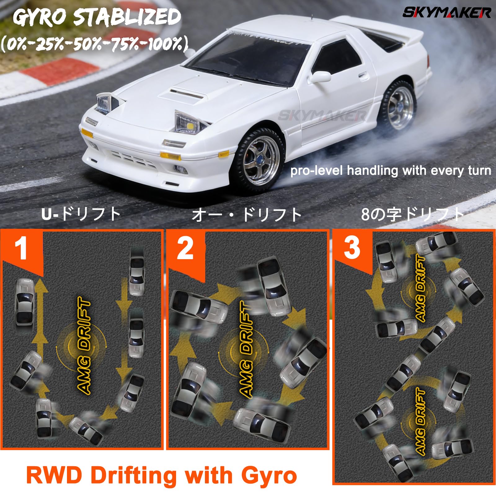 Amazon.co.jp: Skymaker LDRC ドリフトカー マツダ RX7-FC 1:18 RWD